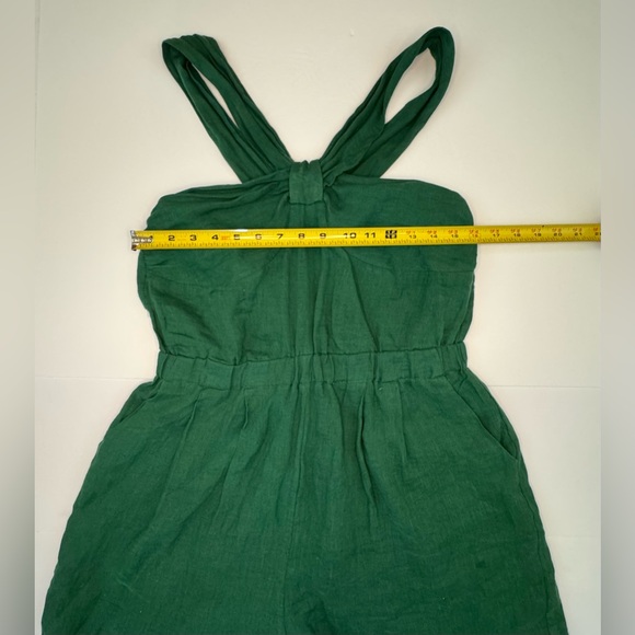 See U Soon Green Linen Romper – Size Small - Picture 8 of 15